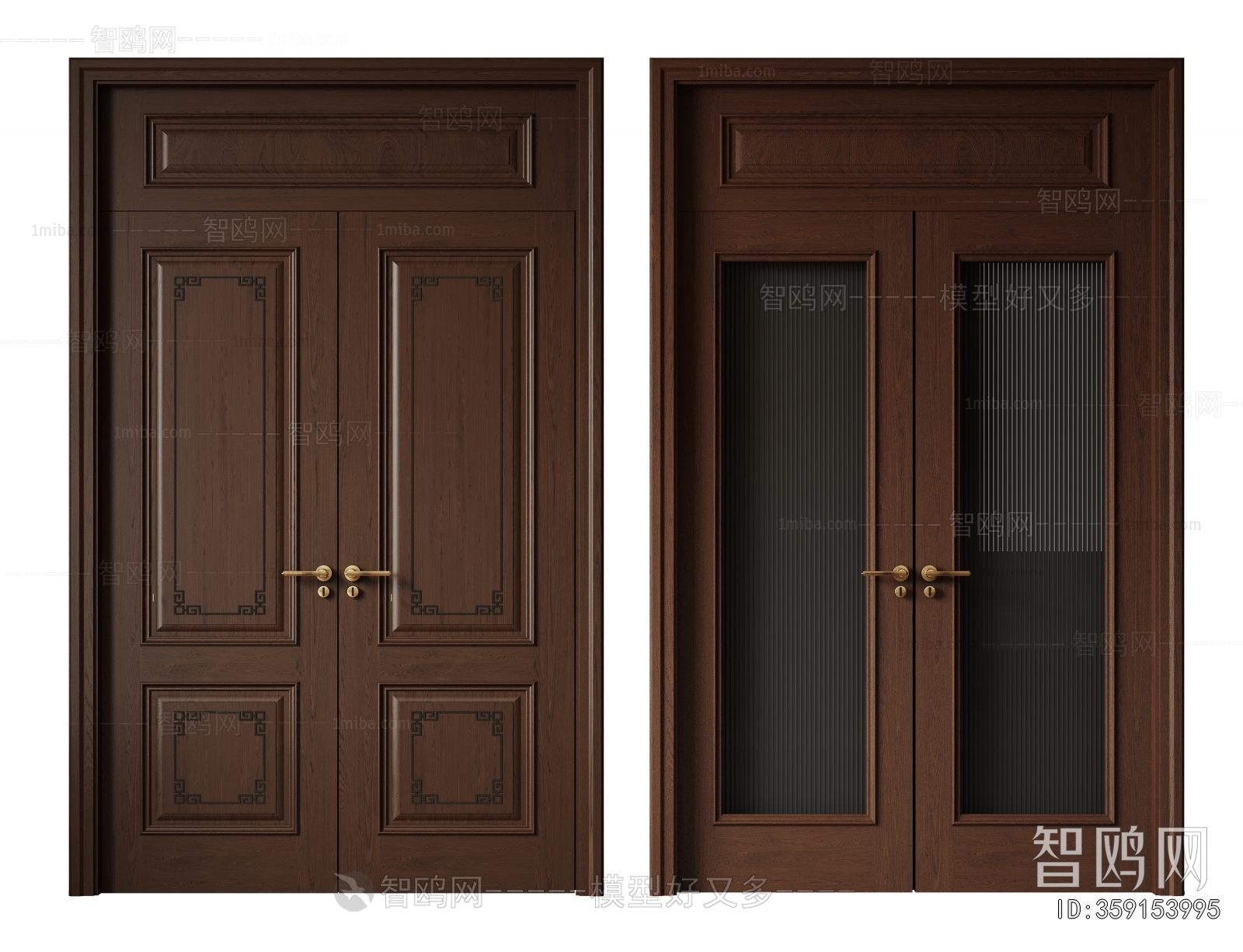 Simple European Style Double Door