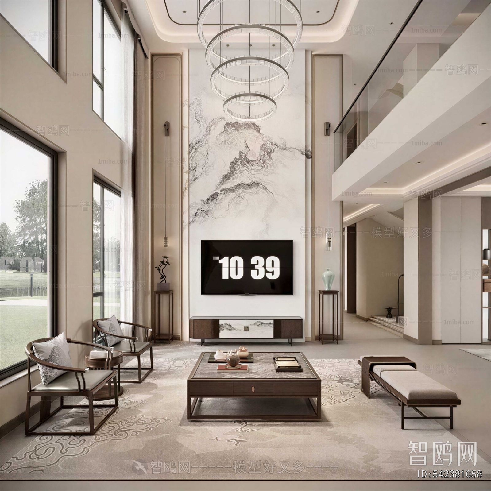 New Chinese Style A Living Room