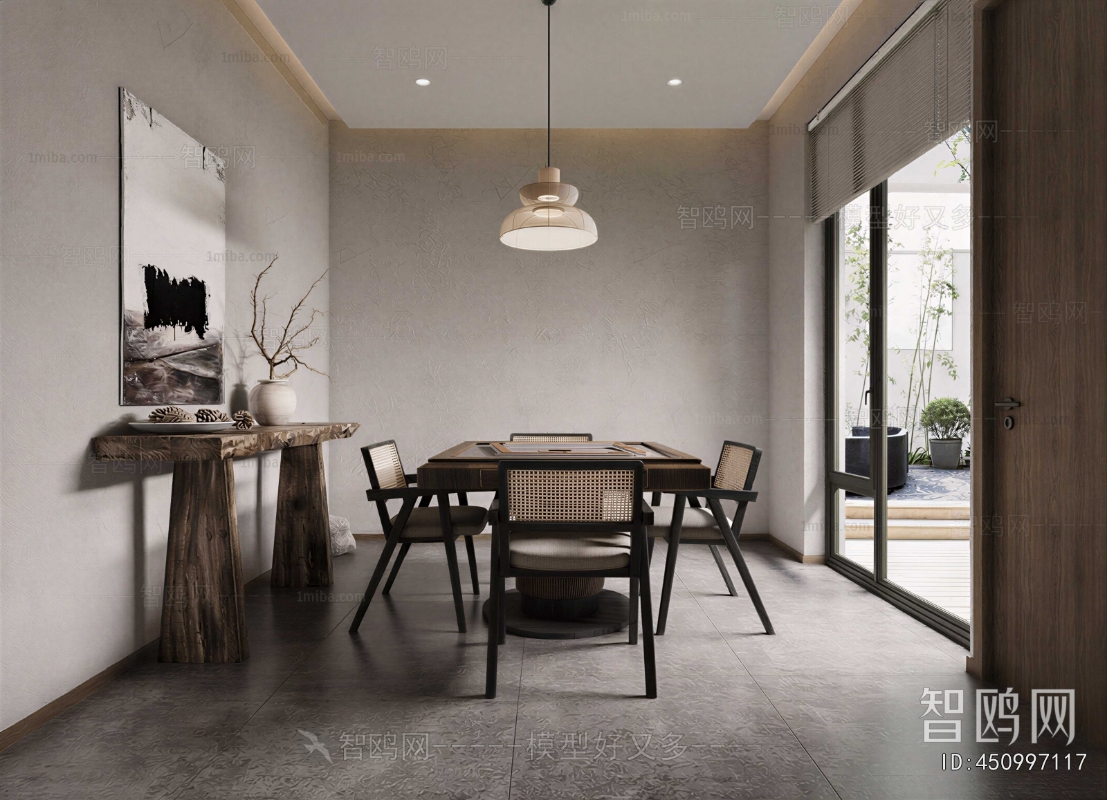 Wabi-sabi Style Chess And Card Room