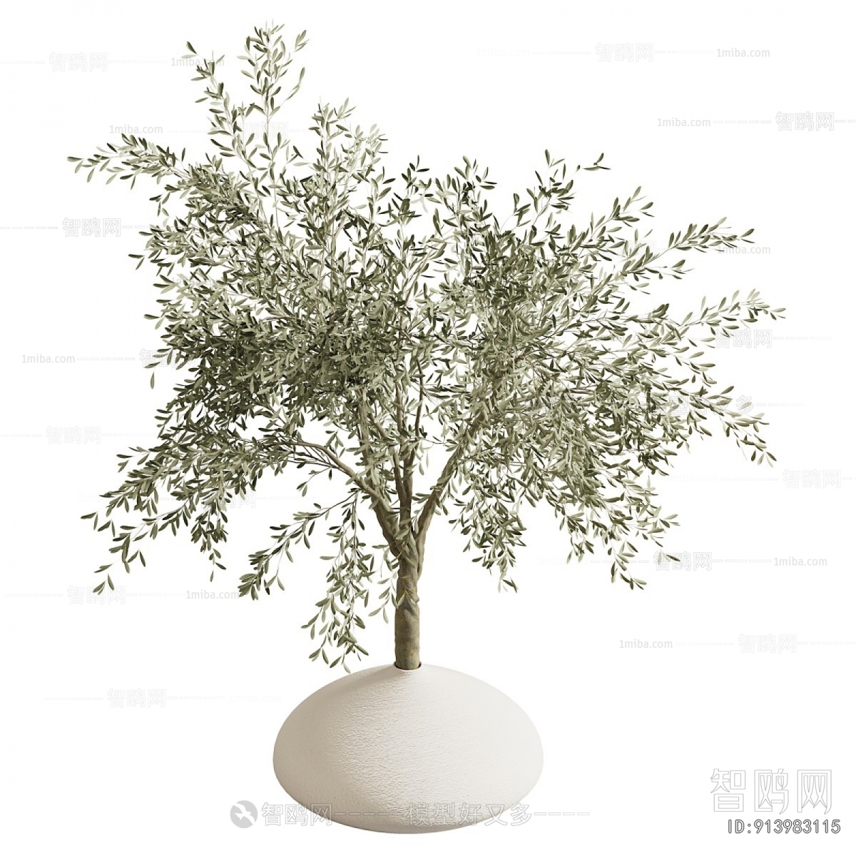 Modern Potted Green Plant