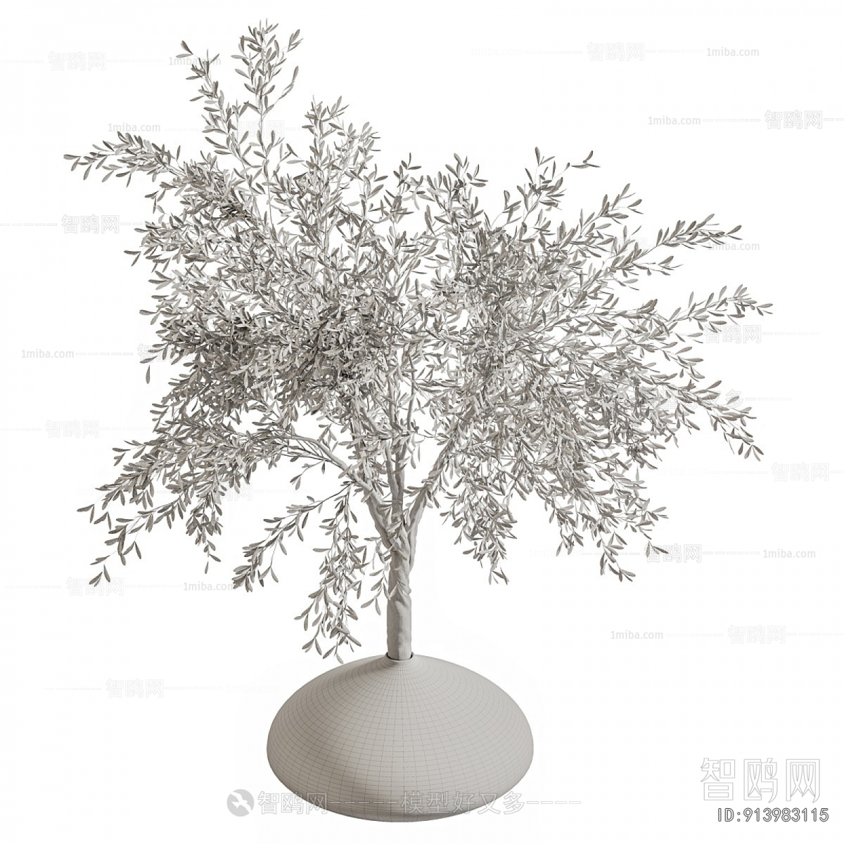 Modern Potted Green Plant