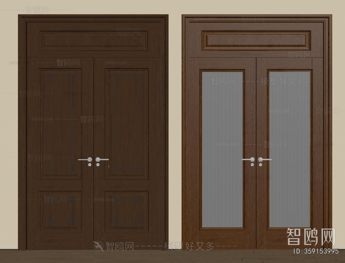 Simple European Style Double Door