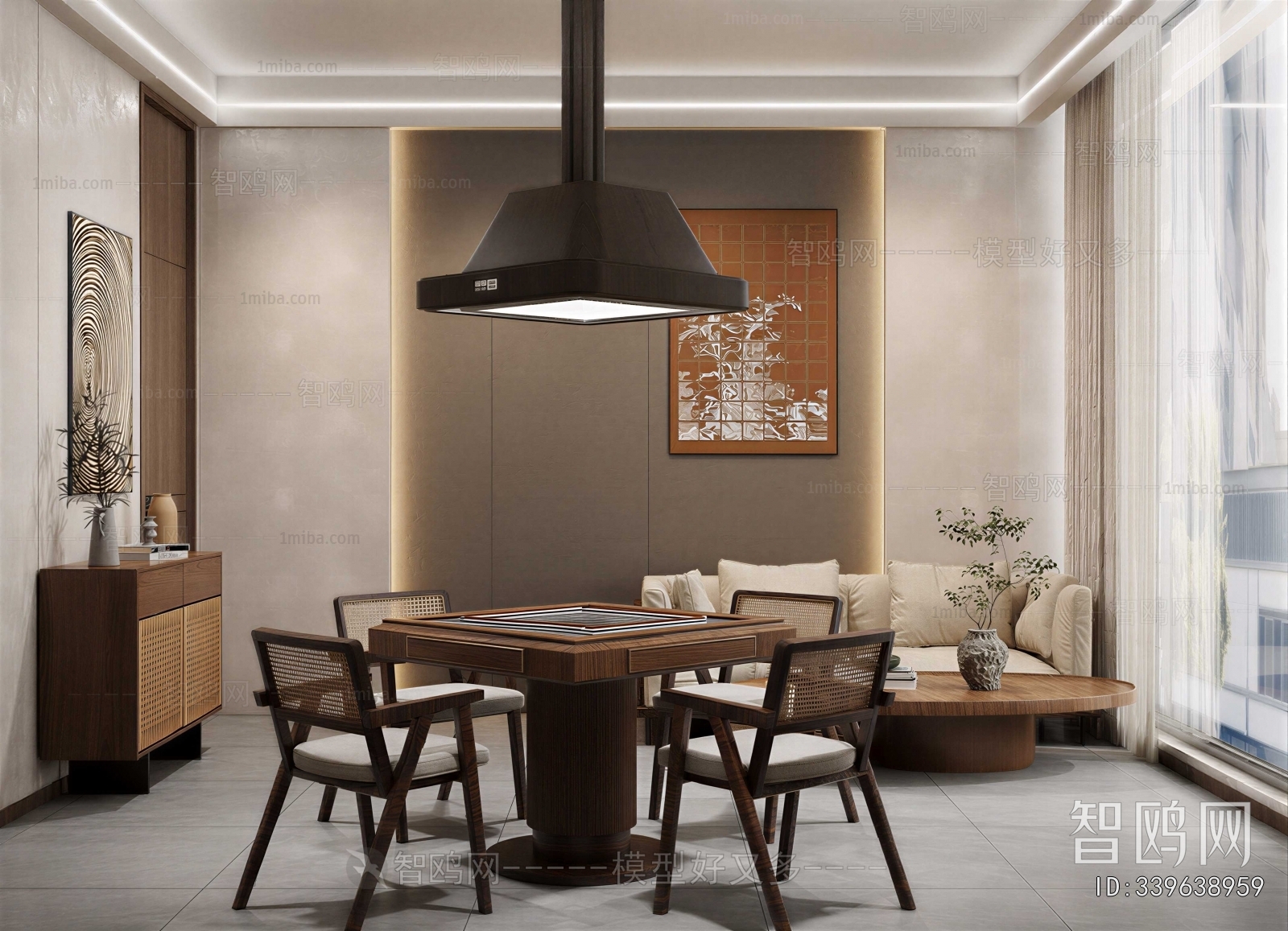 Wabi-sabi Style Chess And Card Room