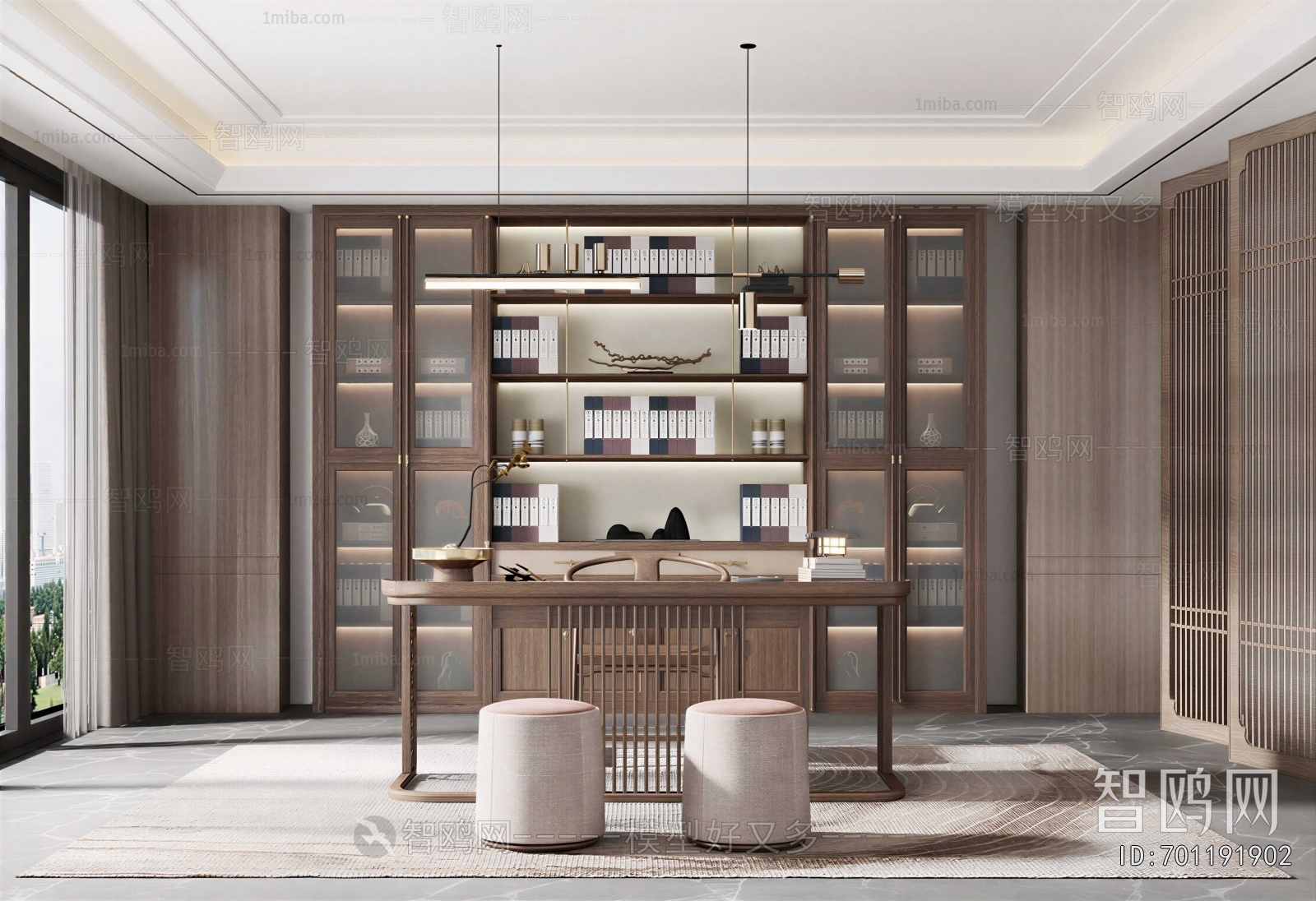 New Chinese Style Study Space