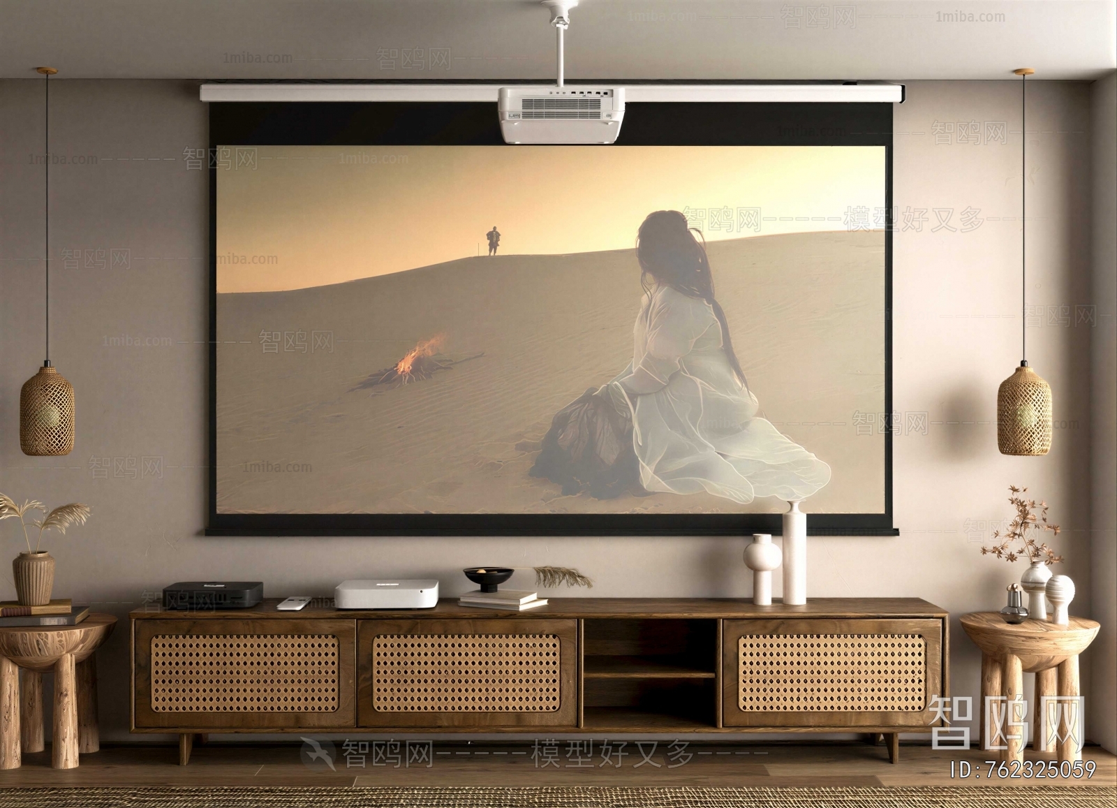 Wabi-sabi Style TV Cabinet