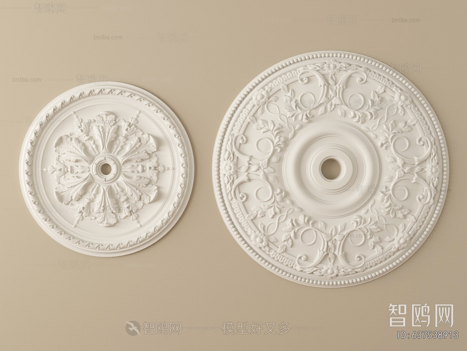 Simple European Style Plaster Carved Top Plate