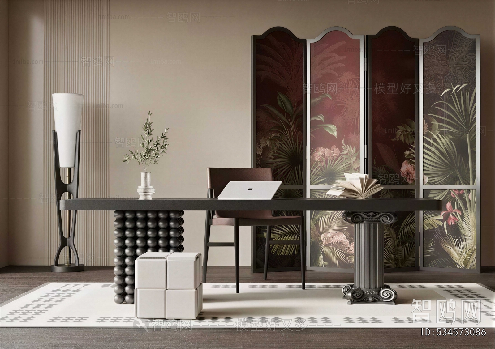 French Style Computer Desk And Chair