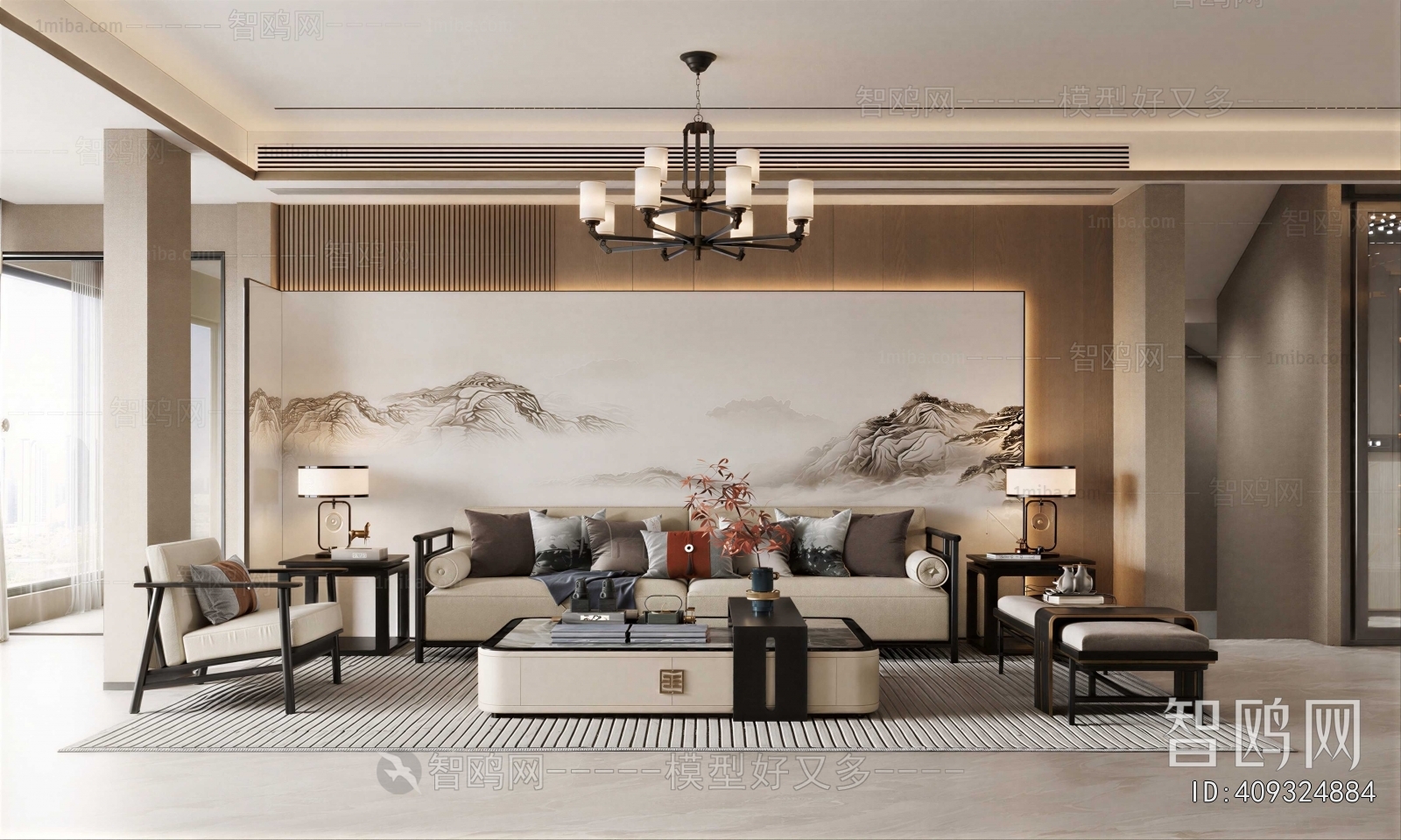 New Chinese Style A Living Room