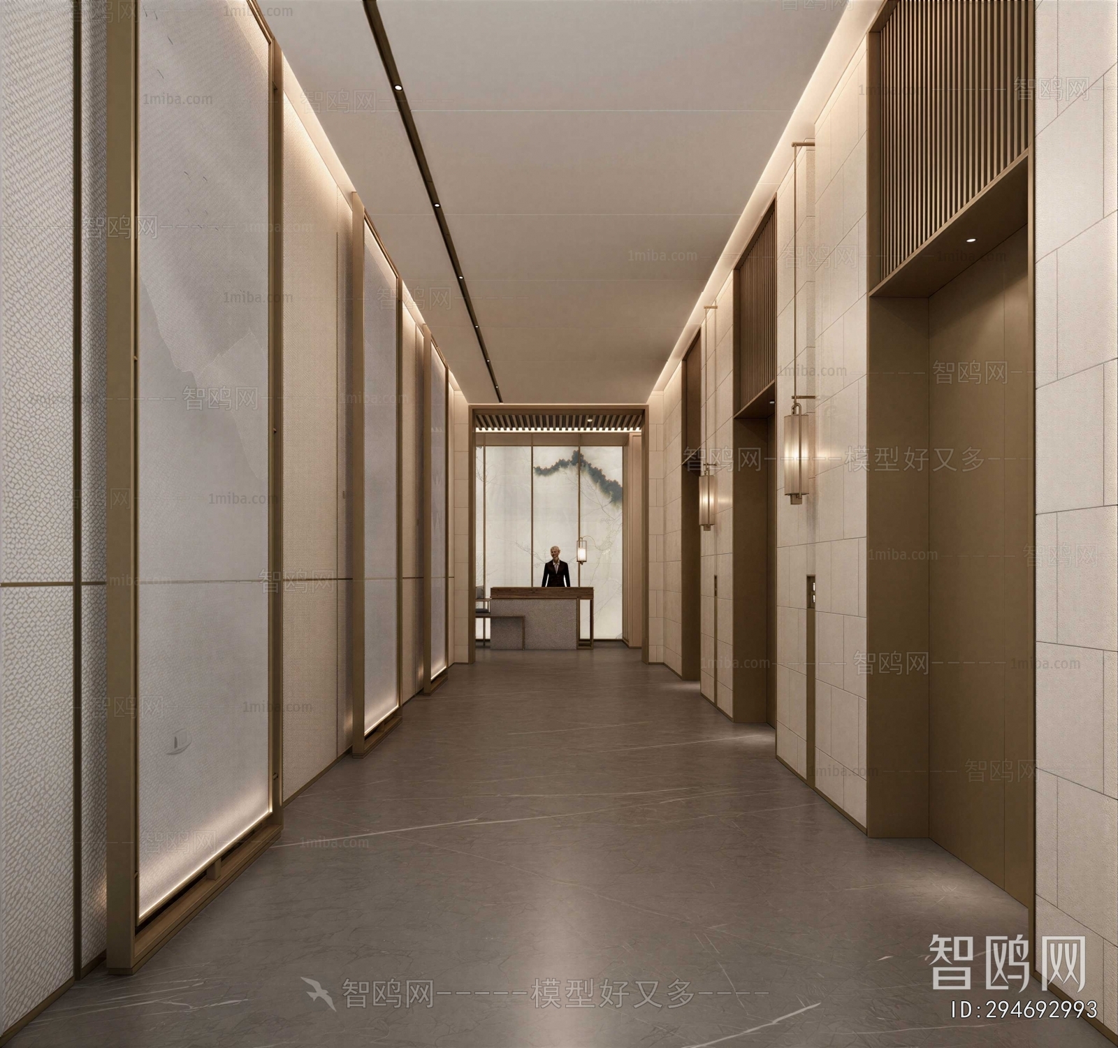 New Chinese Style Office Aisle