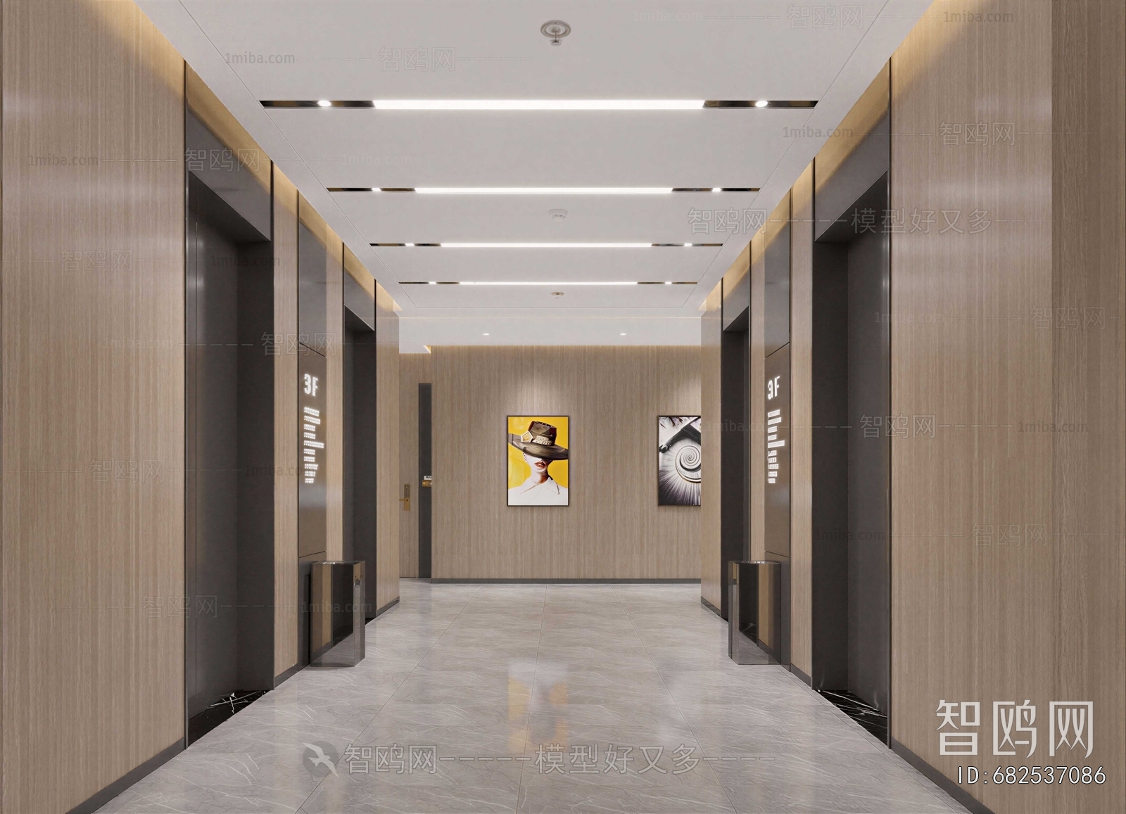 Modern Office Elevator Hall