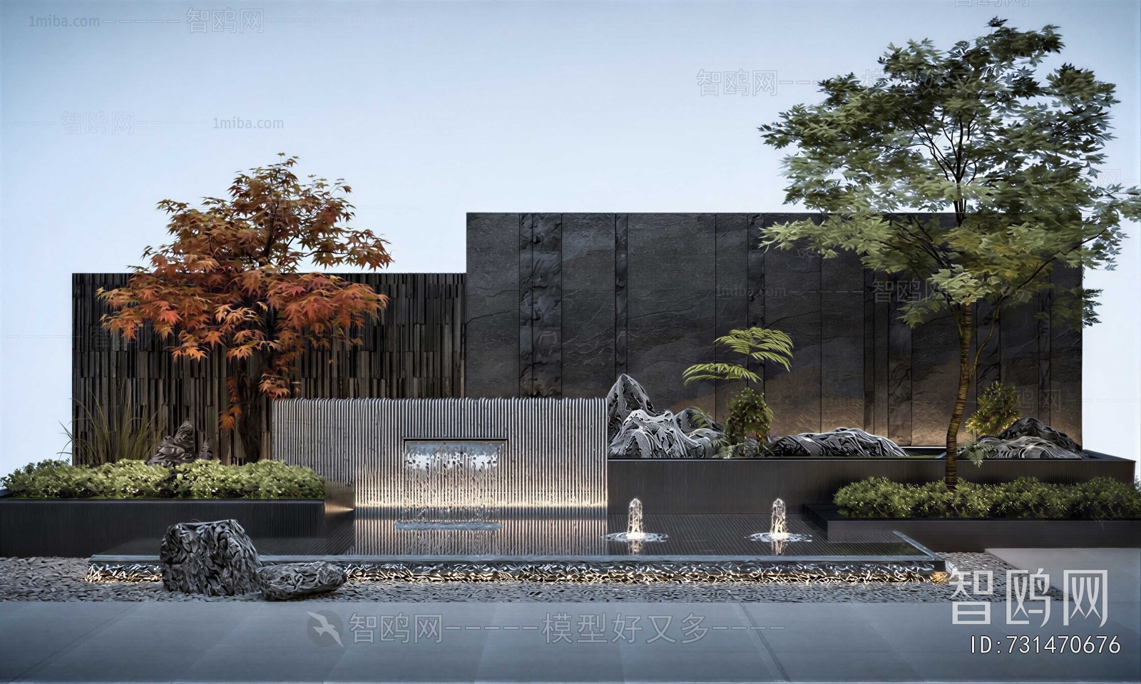 New Chinese Style Rockery Waterscape