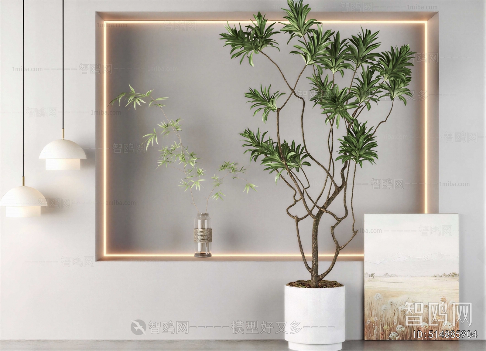 Modern Ground Green Plant Potted Plants