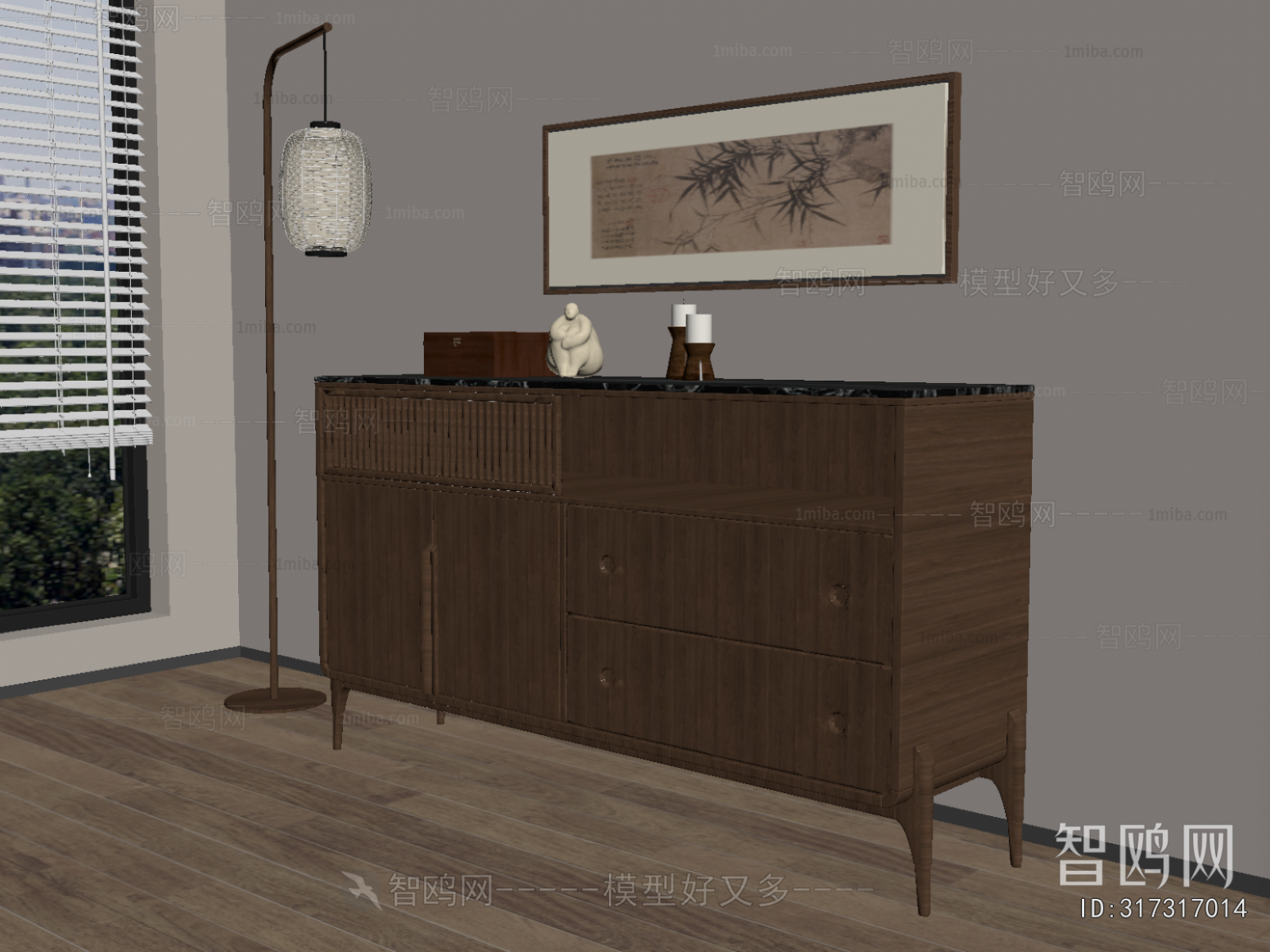 New Chinese Style Side Cabinet