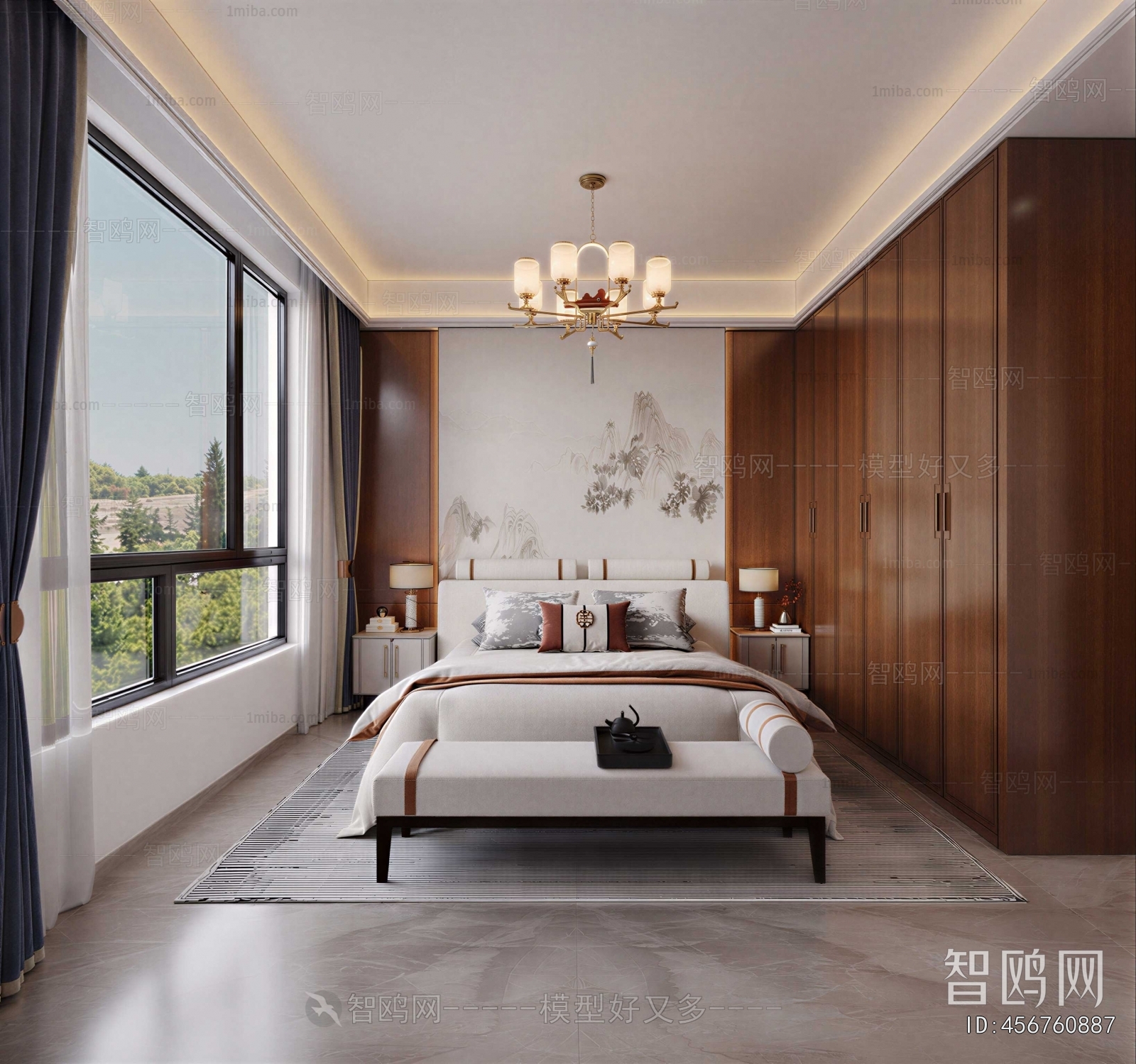 New Chinese Style Bedroom