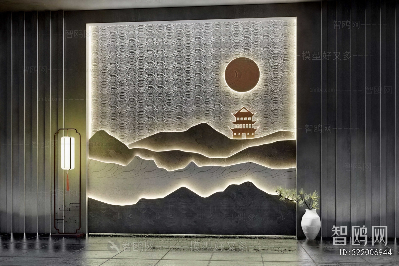 New Chinese Style TV Wall