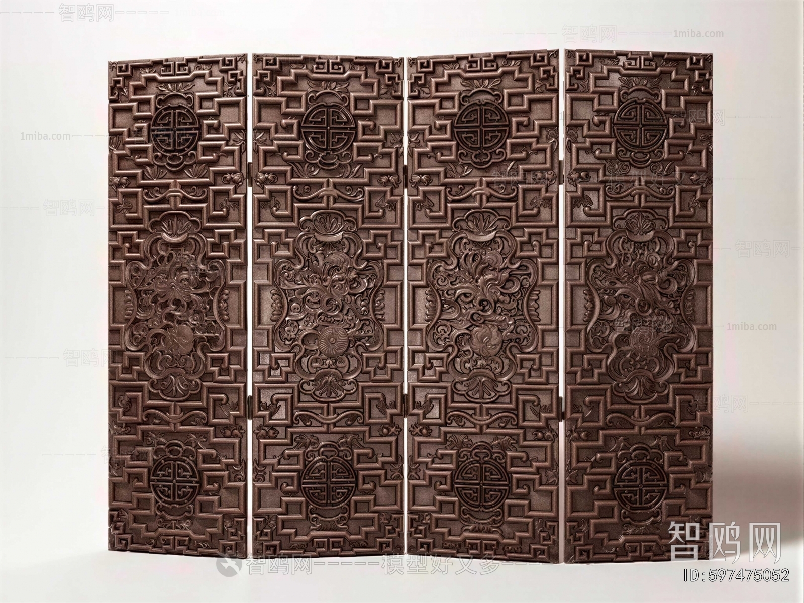 Chinese Style Wooden Screen Partition