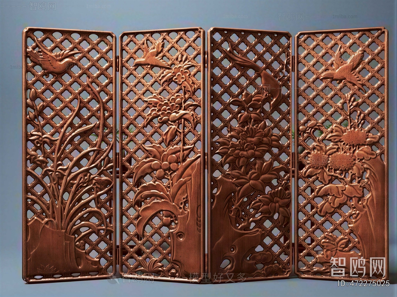 Chinese Style Wooden Screen Partition