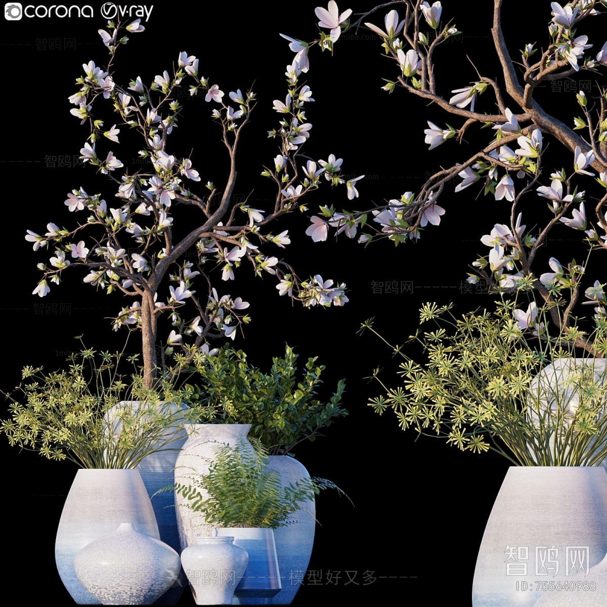 Modern Ground Green Plant Potted Plants