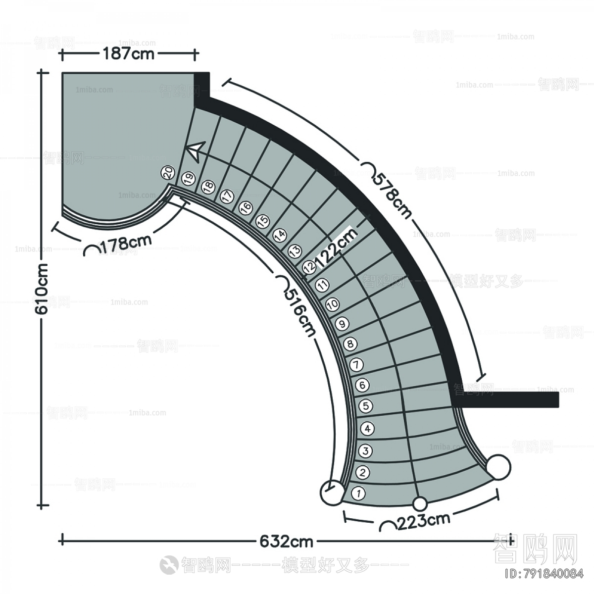 European Style Rotating Staircase