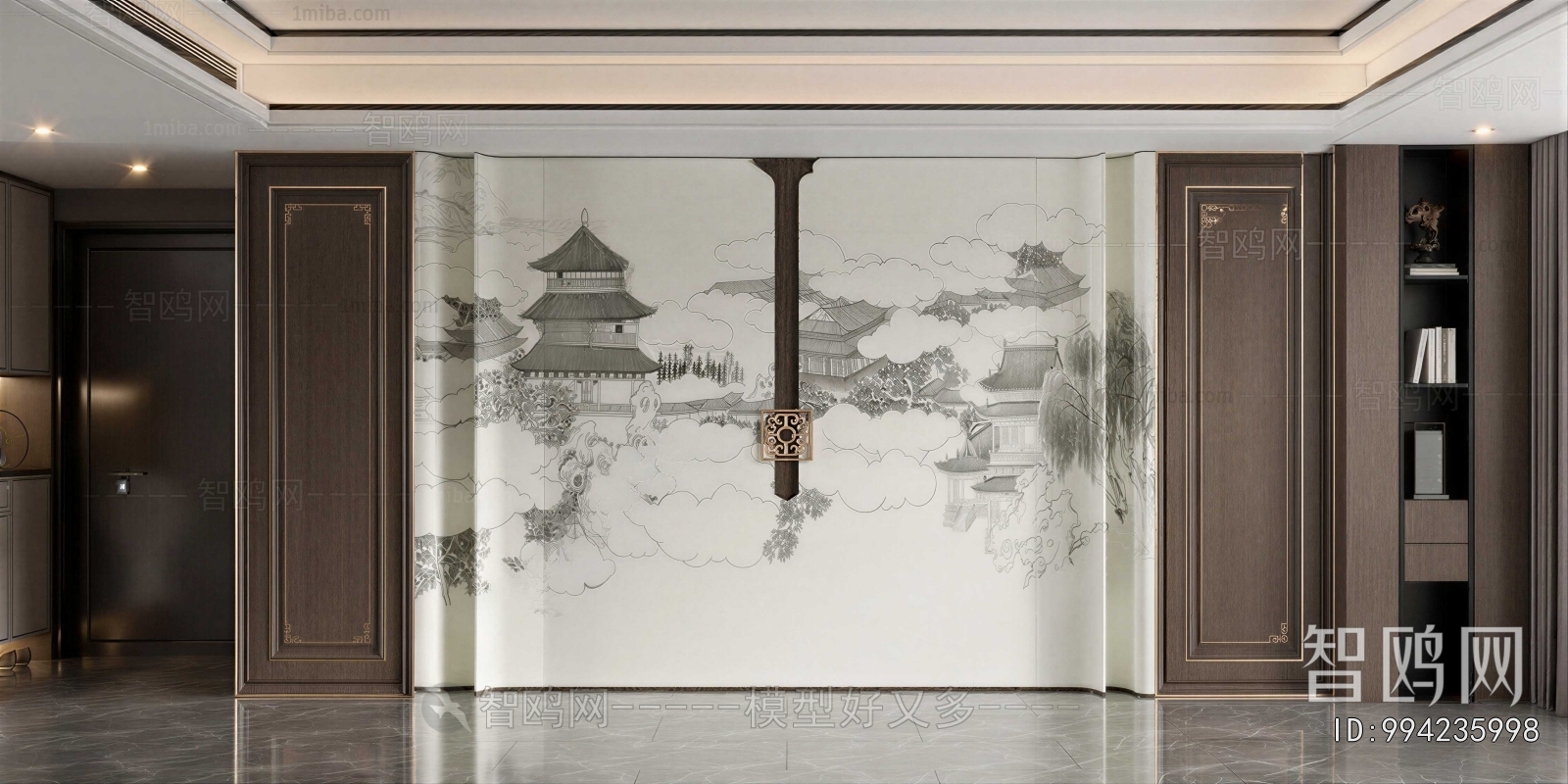 New Chinese Style TV Wall