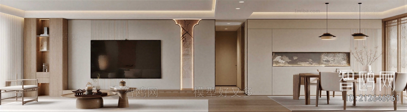 New Chinese Style A Living Room