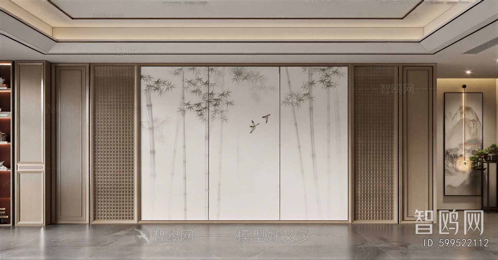 New Chinese Style TV Wall