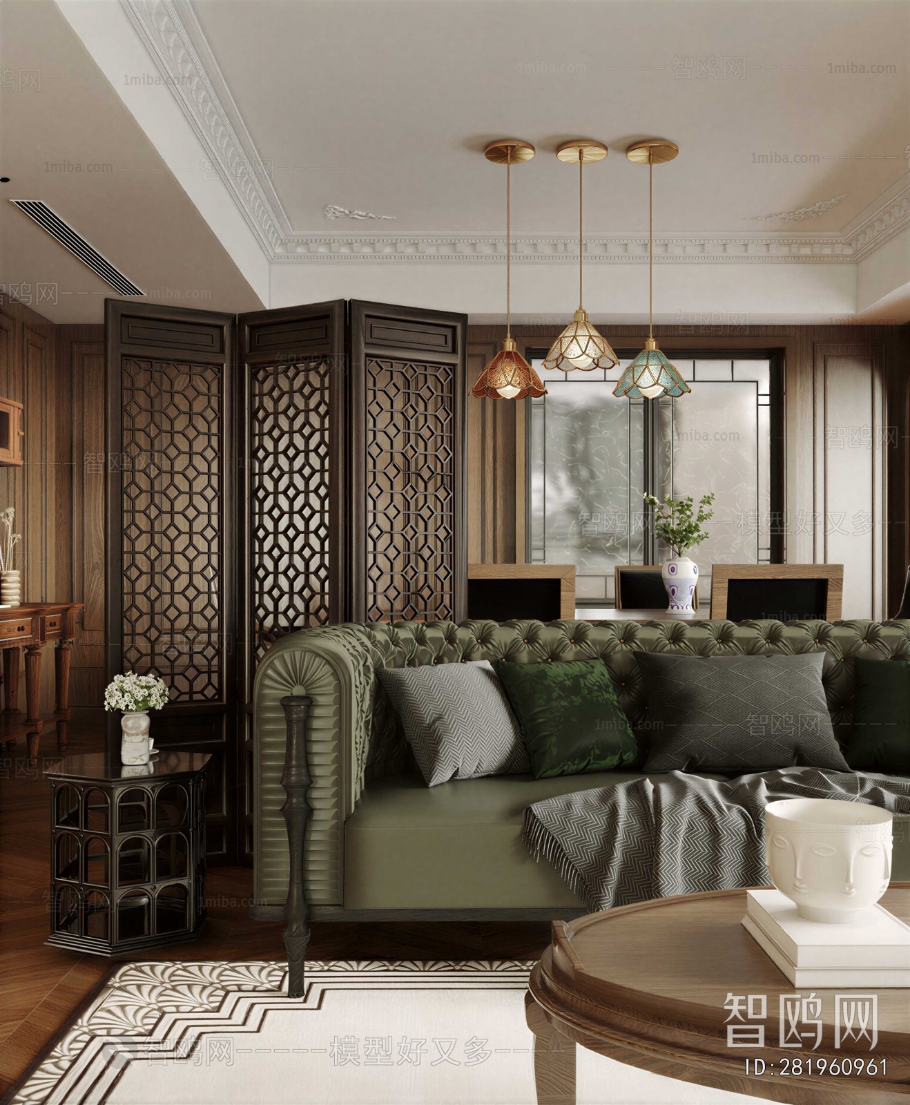 New Chinese Style A Living Room