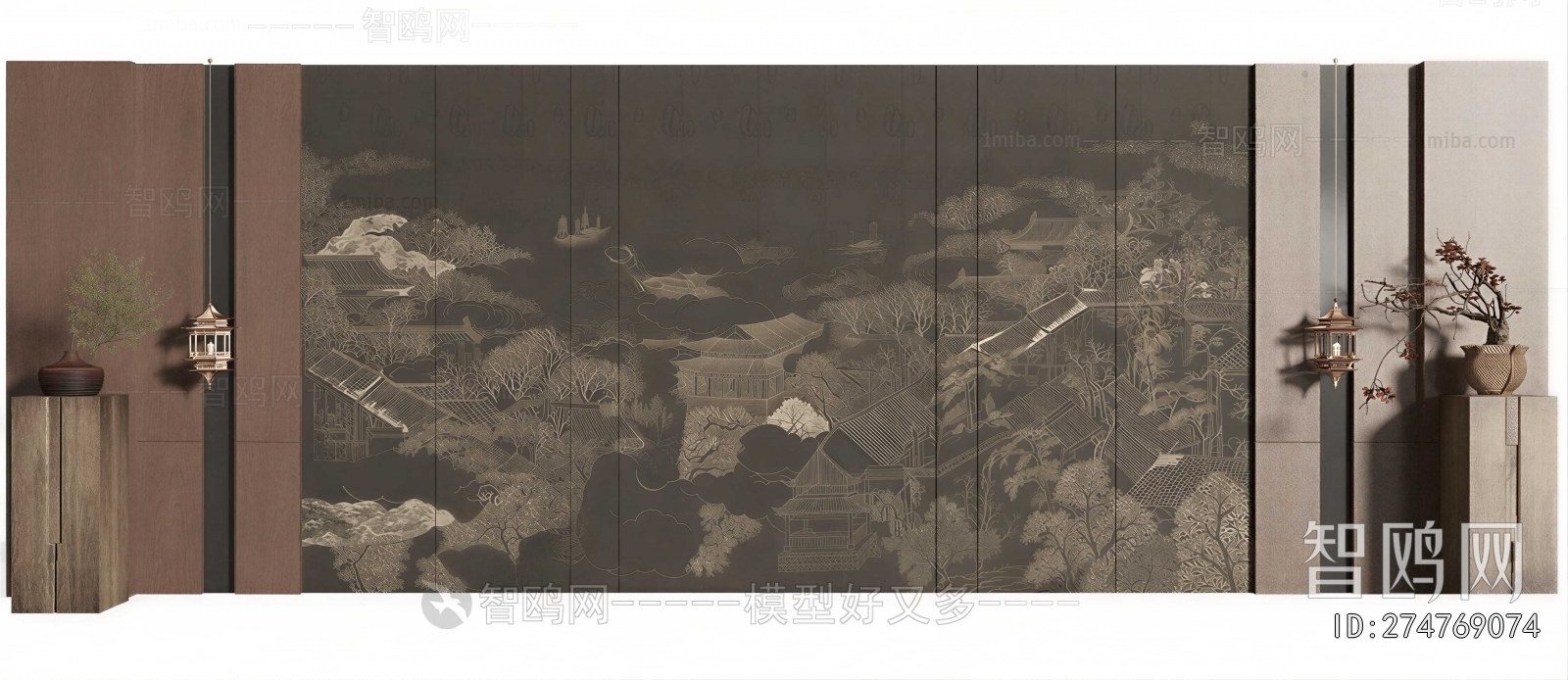 New Chinese Style TV Wall