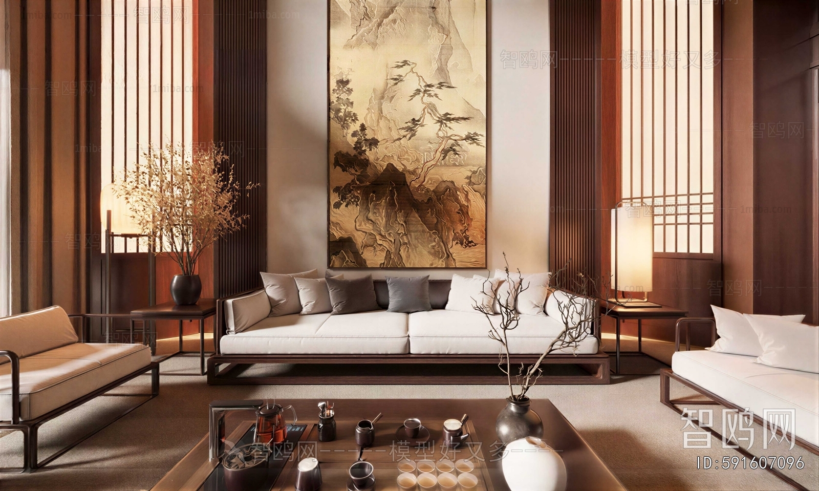 New Chinese Style Sofa Combination