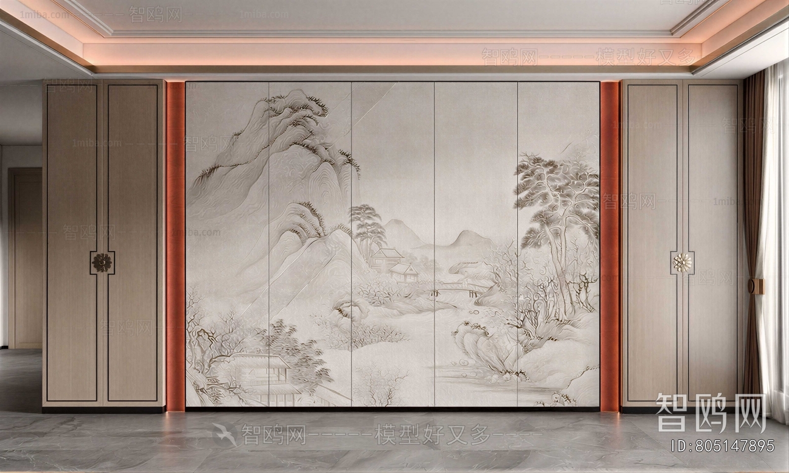 New Chinese Style TV Wall