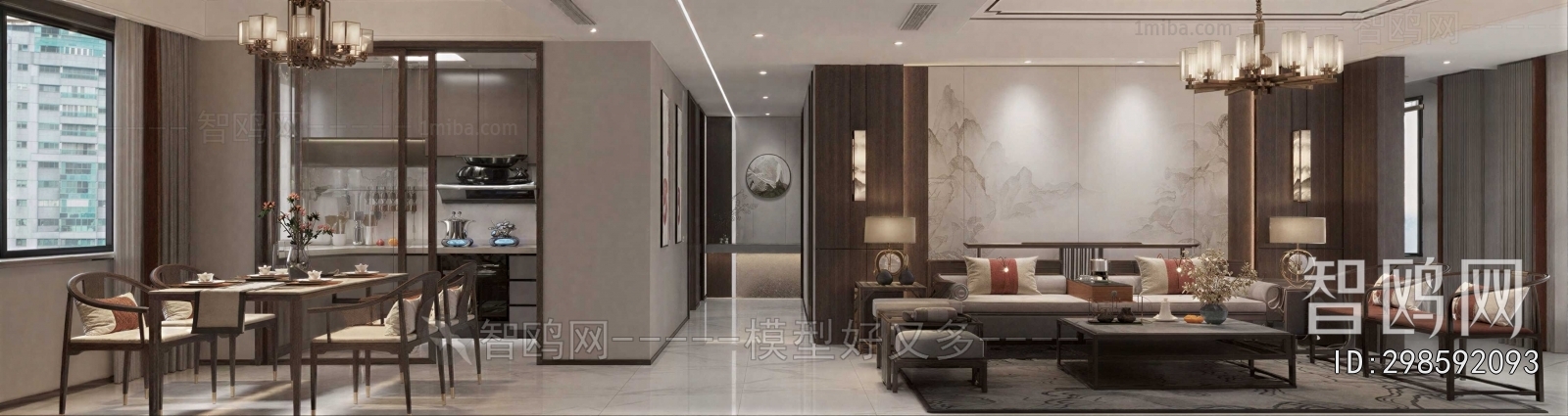 New Chinese Style A Living Room