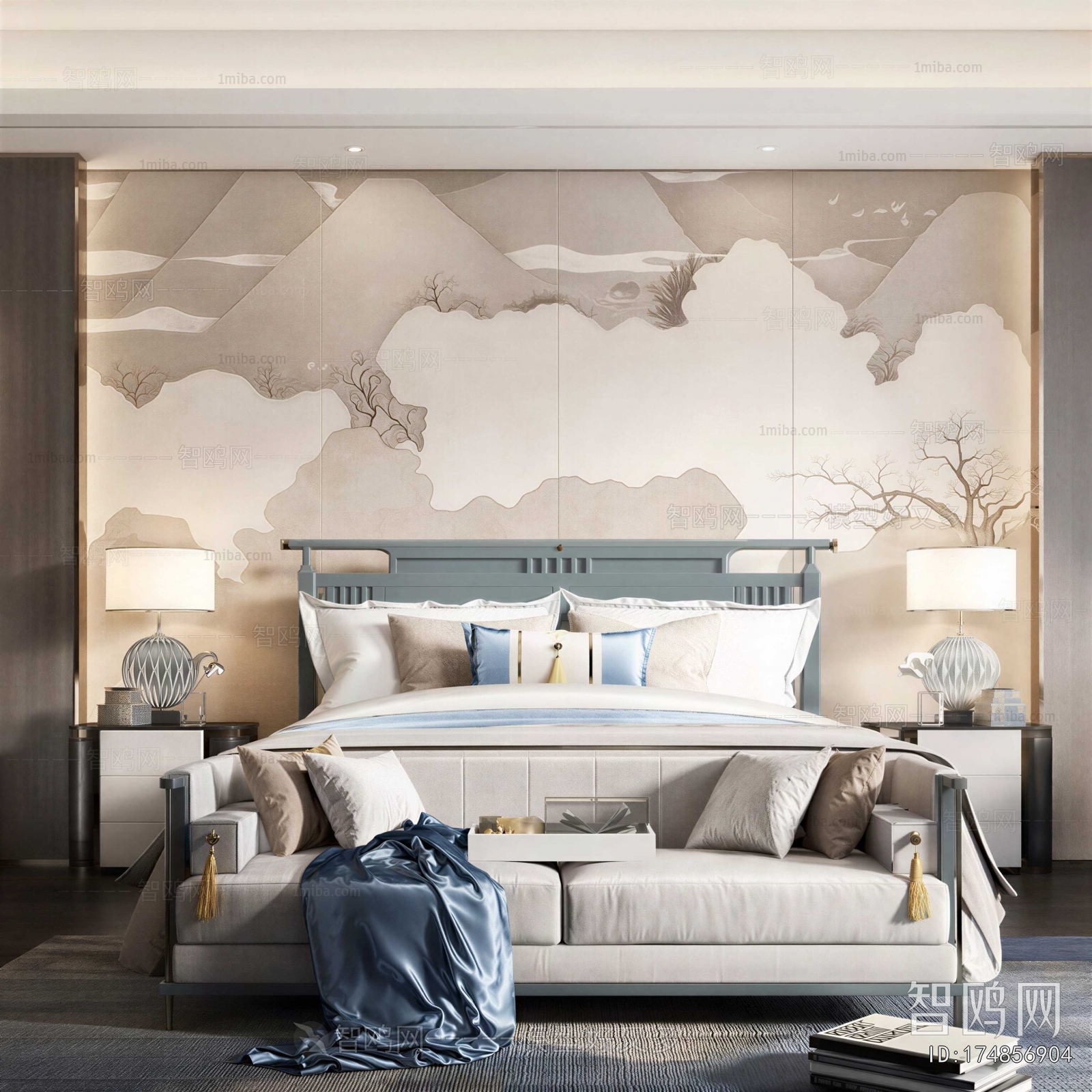 New Chinese Style Double Bed