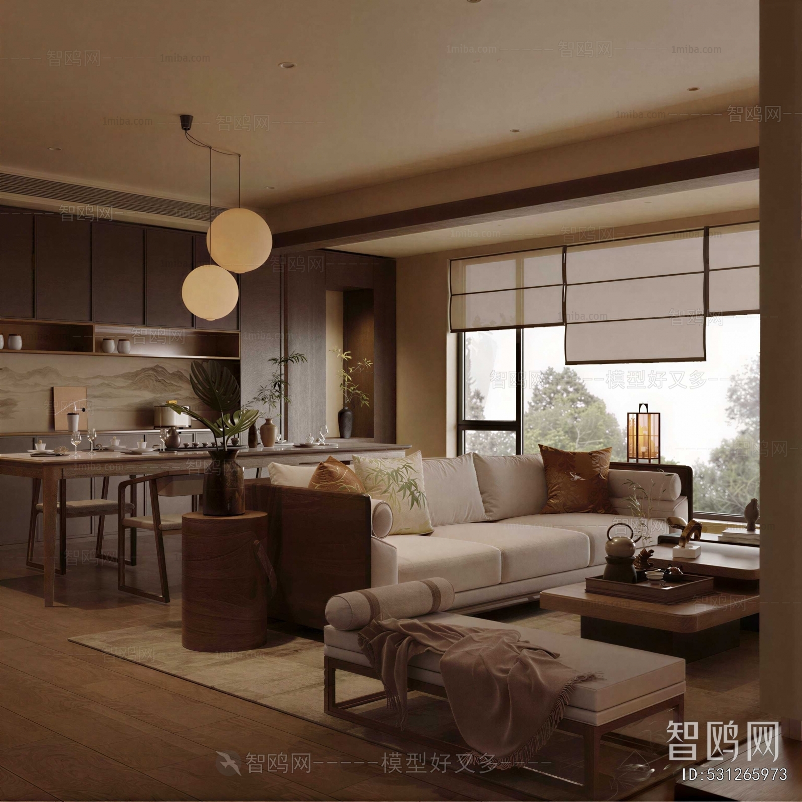 New Chinese Style A Living Room