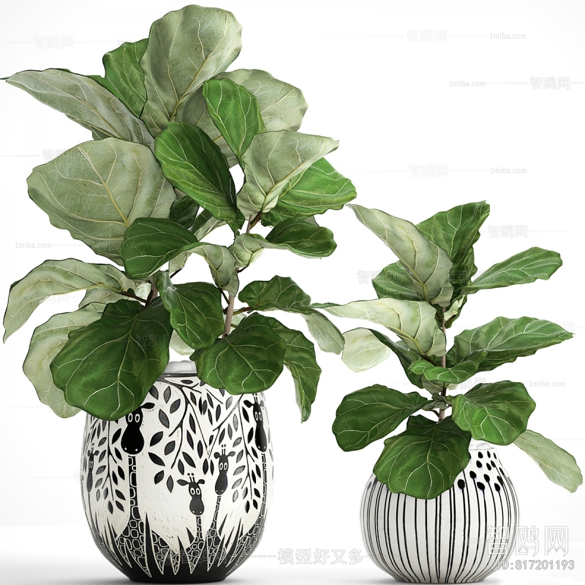 Modern Potted Green Plant