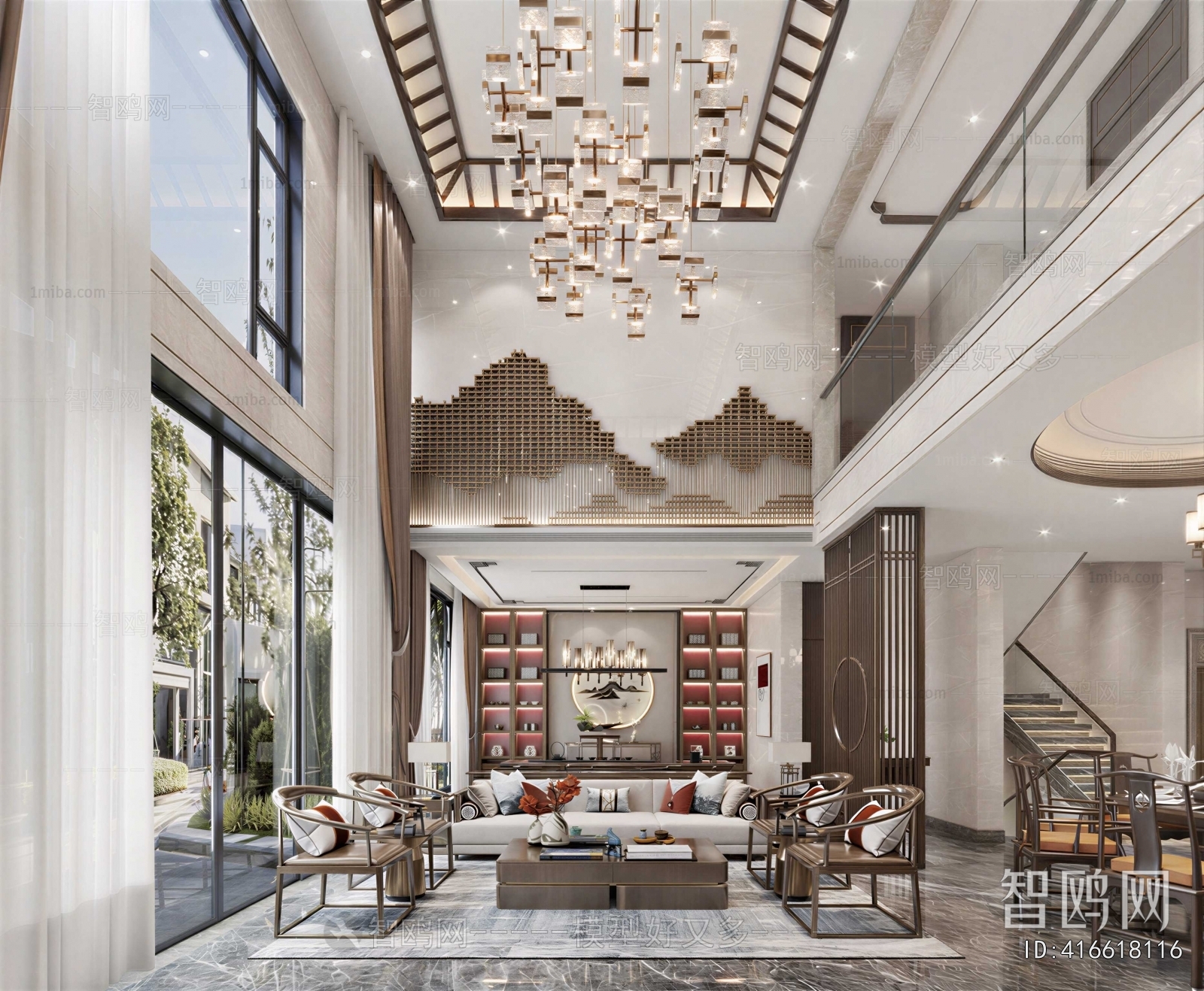 New Chinese Style A Living Room