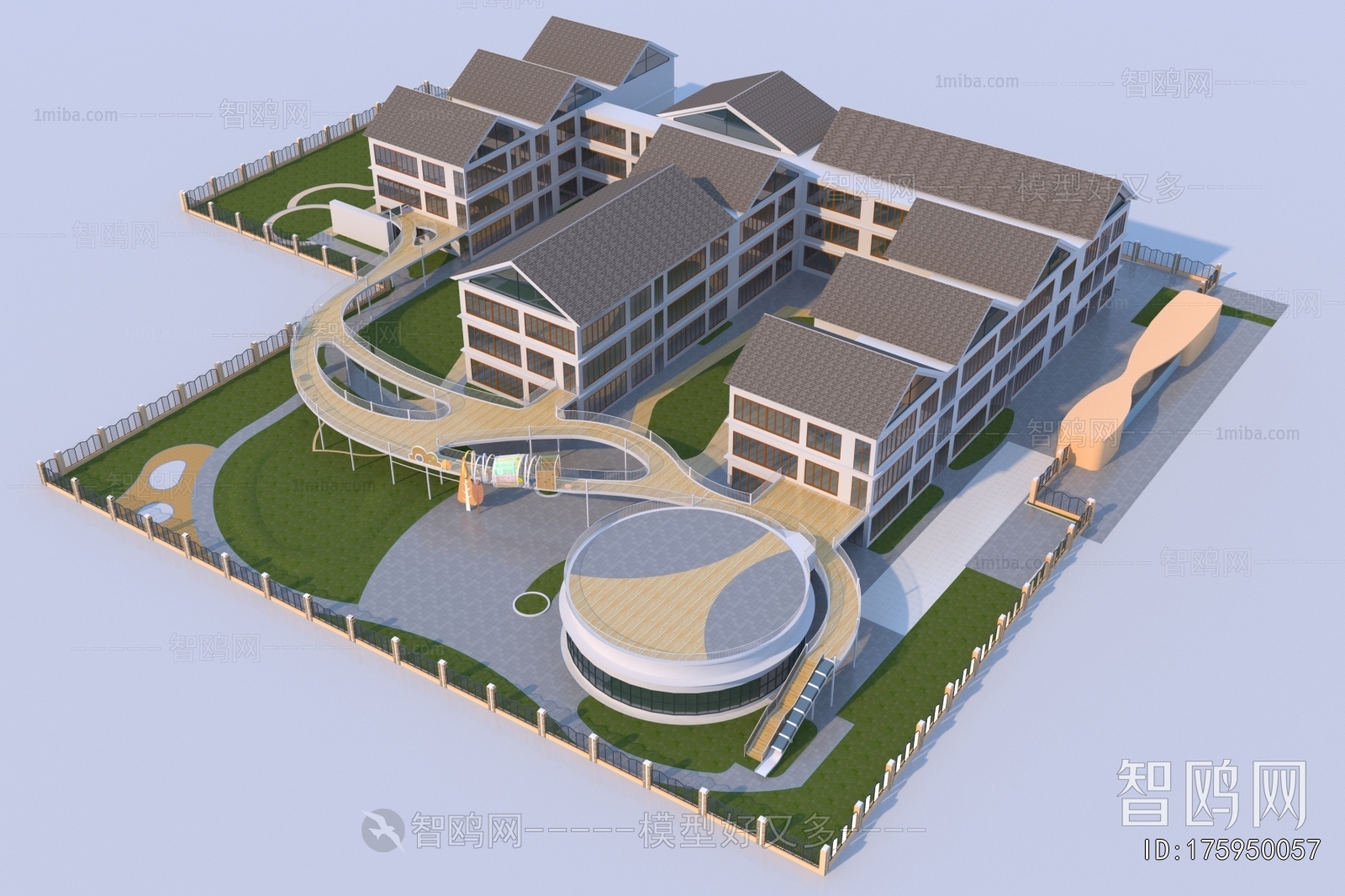 New Chinese Style School Building