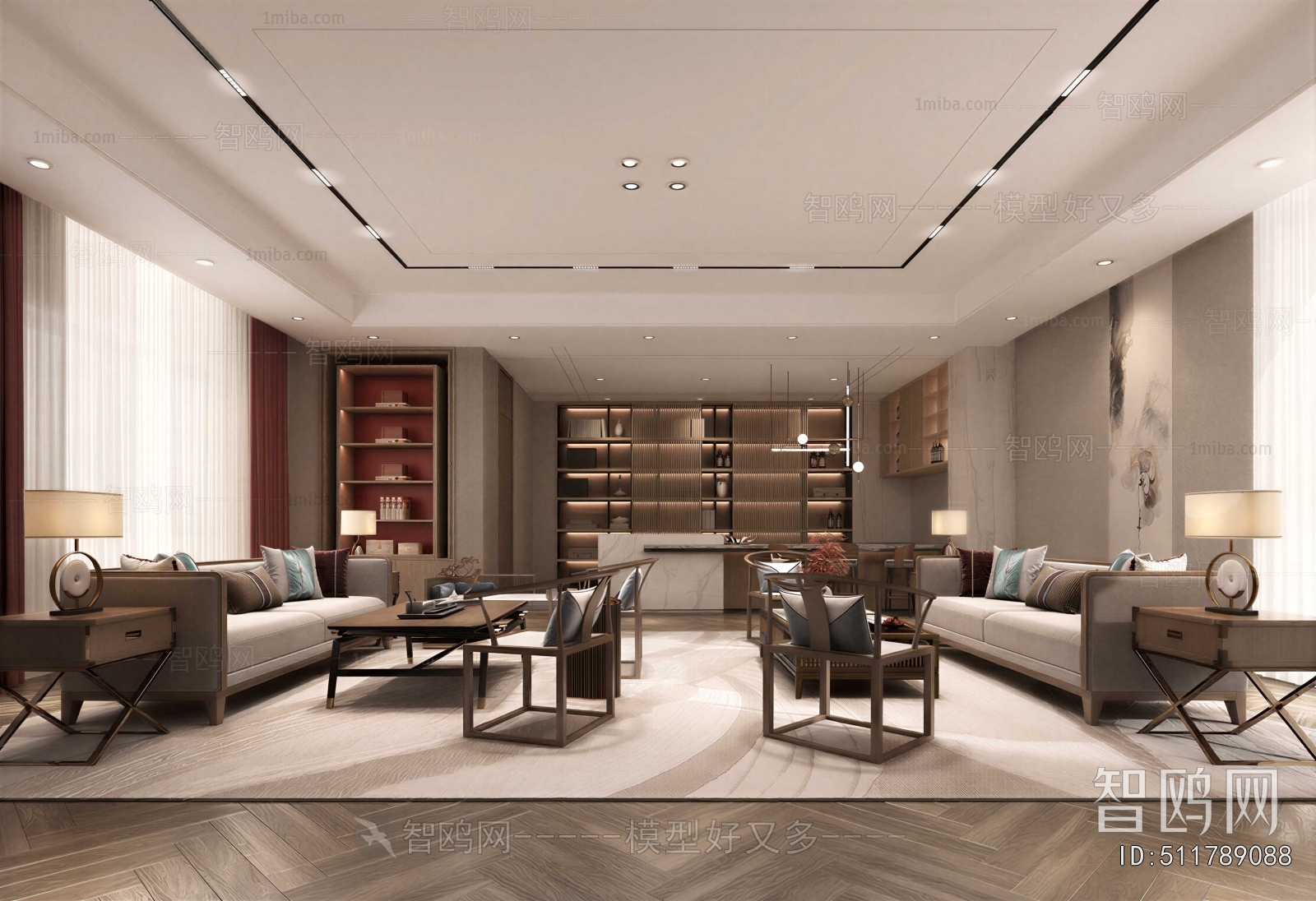 New Chinese Style A Living Room