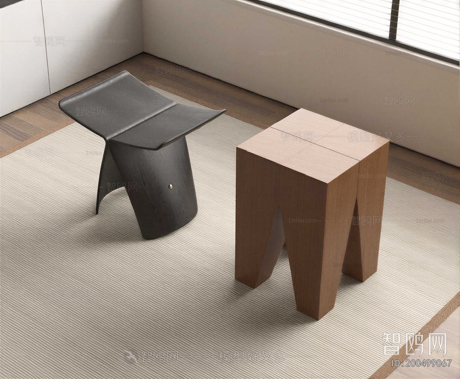 Modern Wooden Bench Or Stool