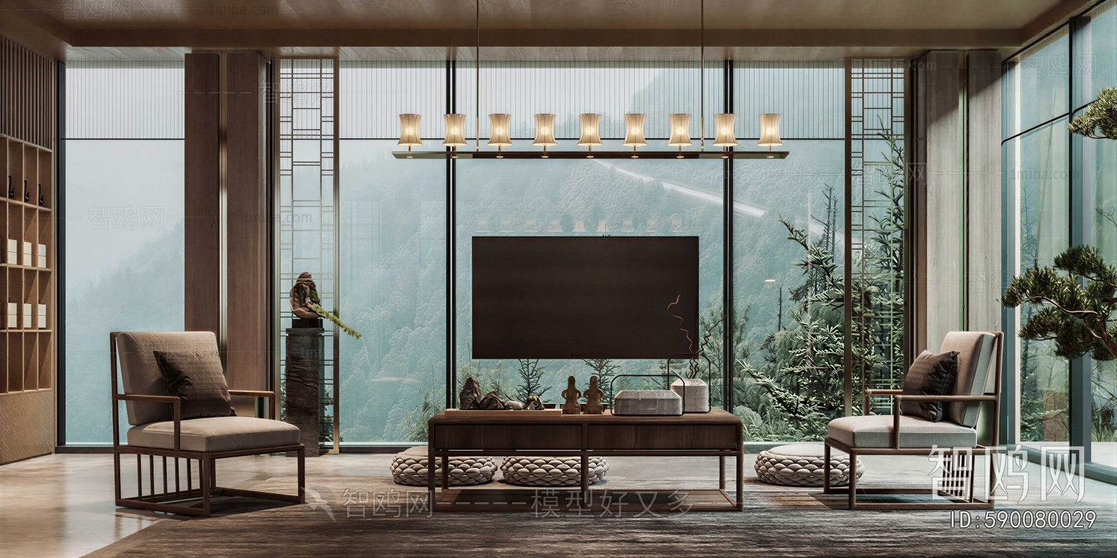 New Chinese Style A Living Room