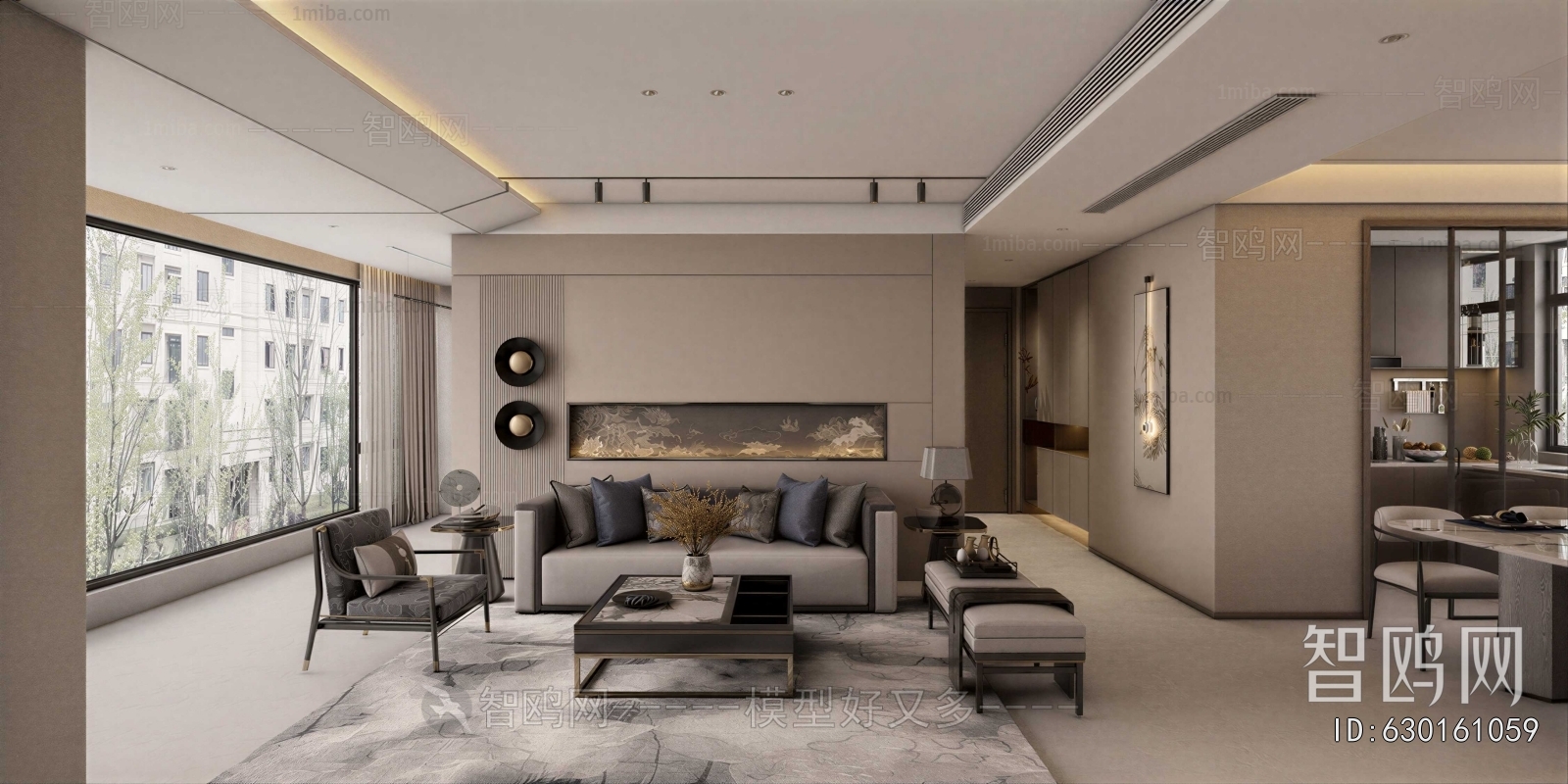 New Chinese Style A Living Room