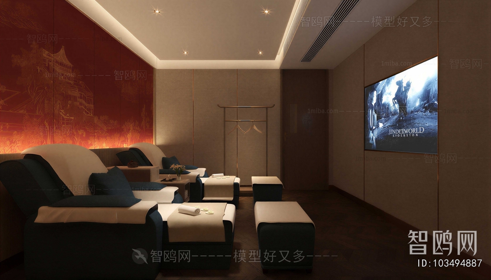 New Chinese Style Audiovisual Room