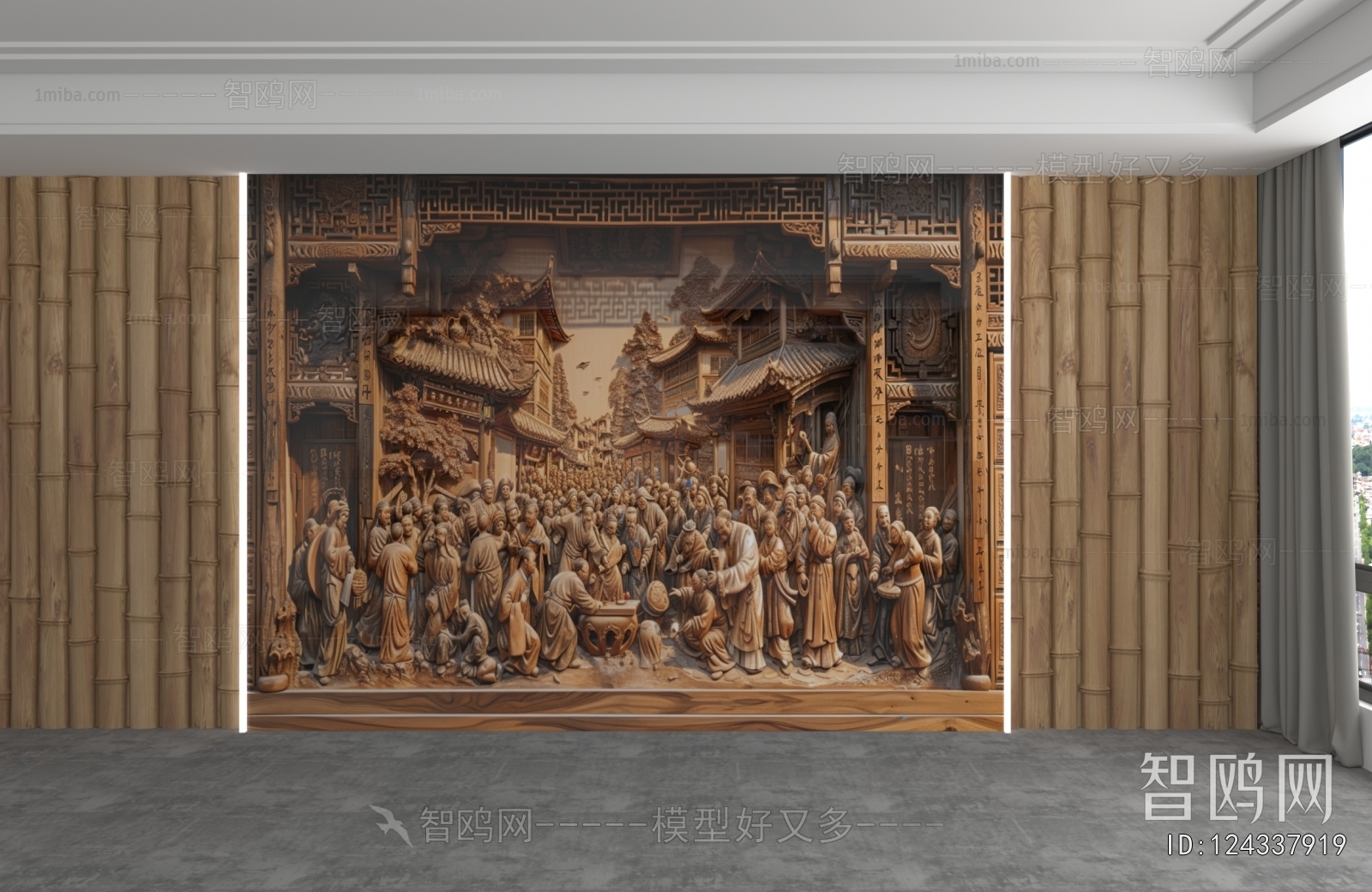 New Chinese Style TV Wall