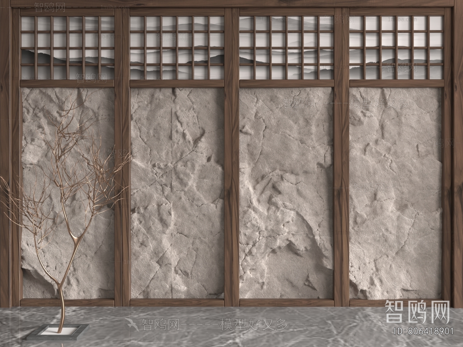 New Chinese Style TV Wall