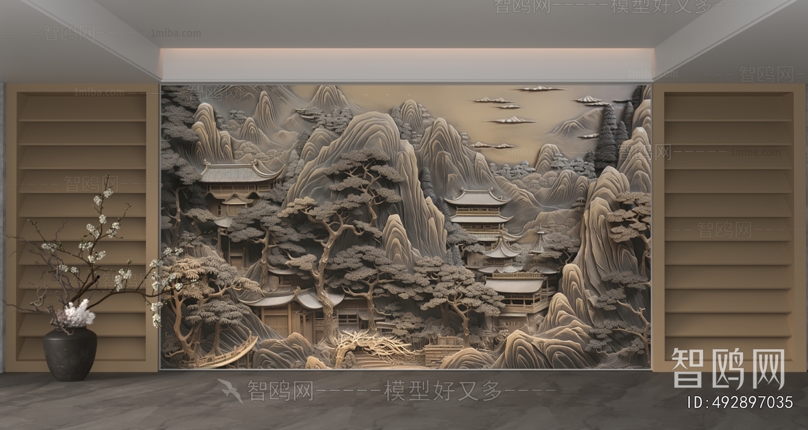 New Chinese Style TV Wall