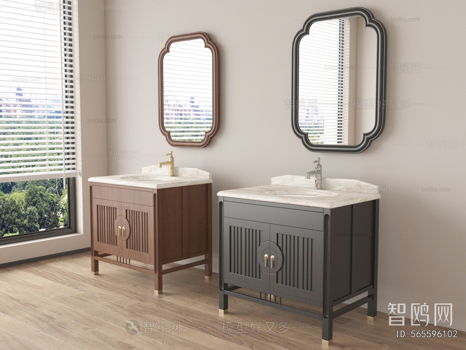 New Chinese Style Bathroom Cabinet