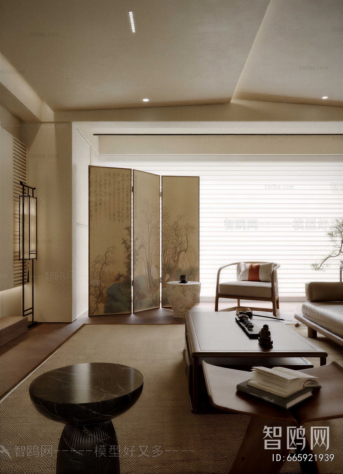 New Chinese Style A Living Room