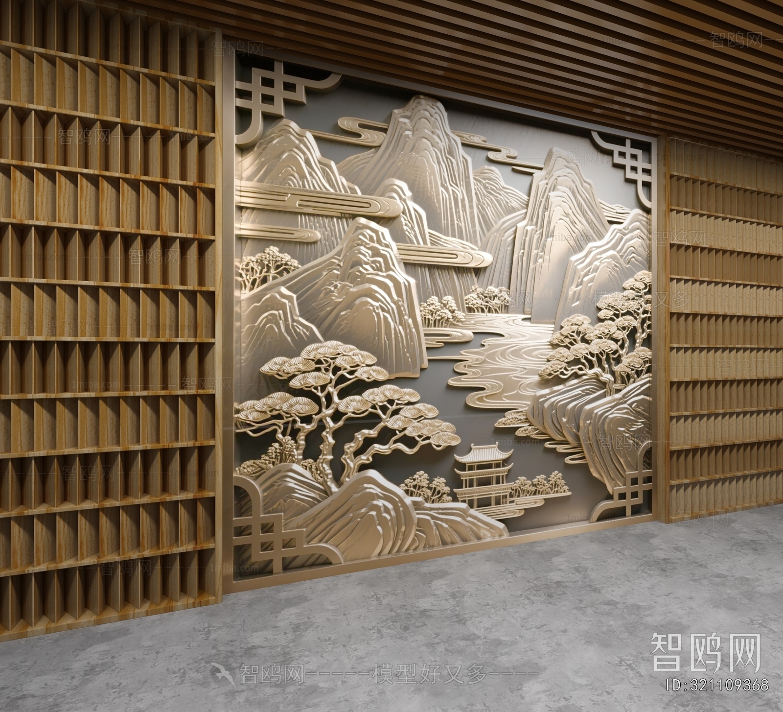 New Chinese Style TV Wall