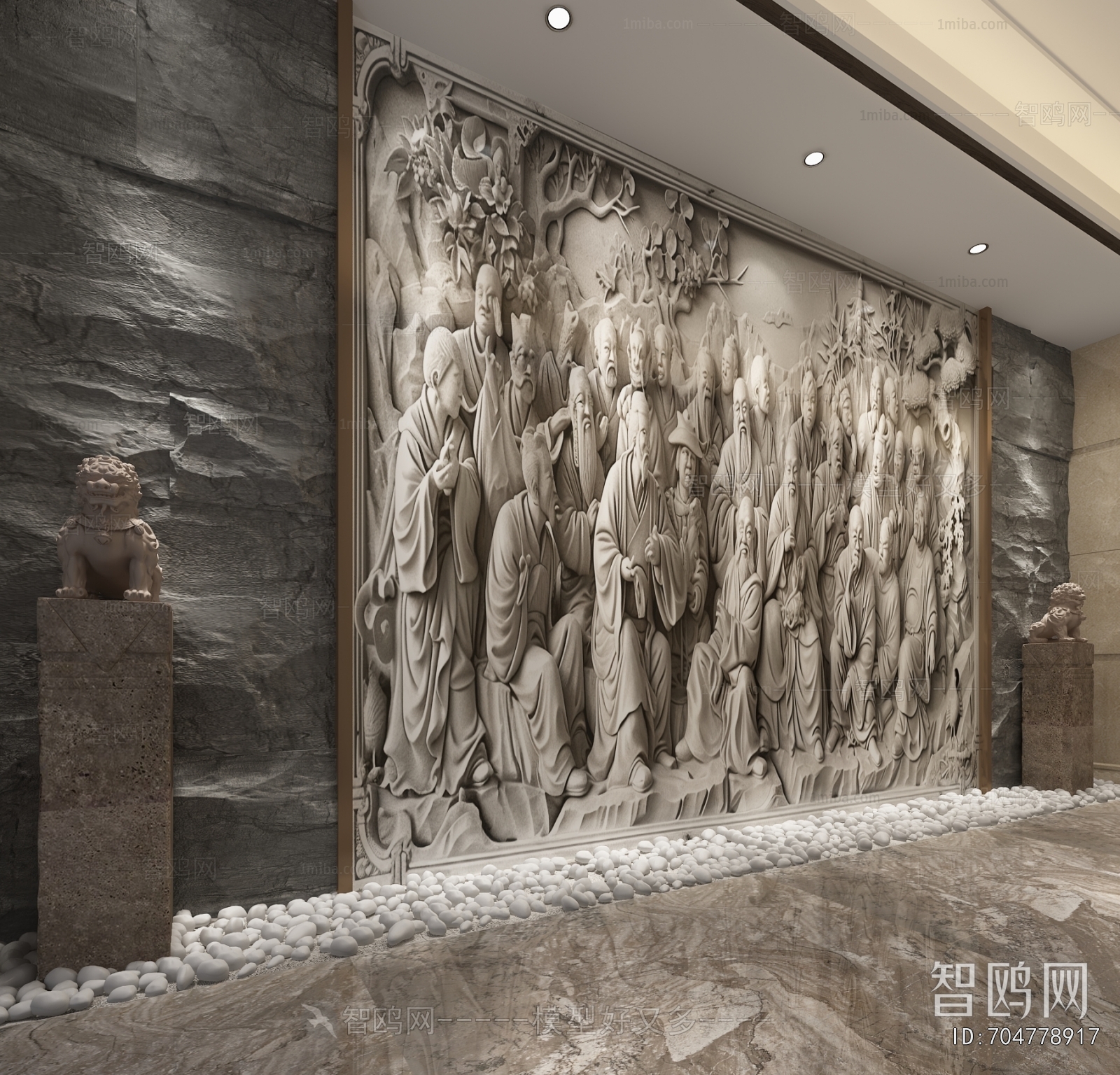 New Chinese Style TV Wall