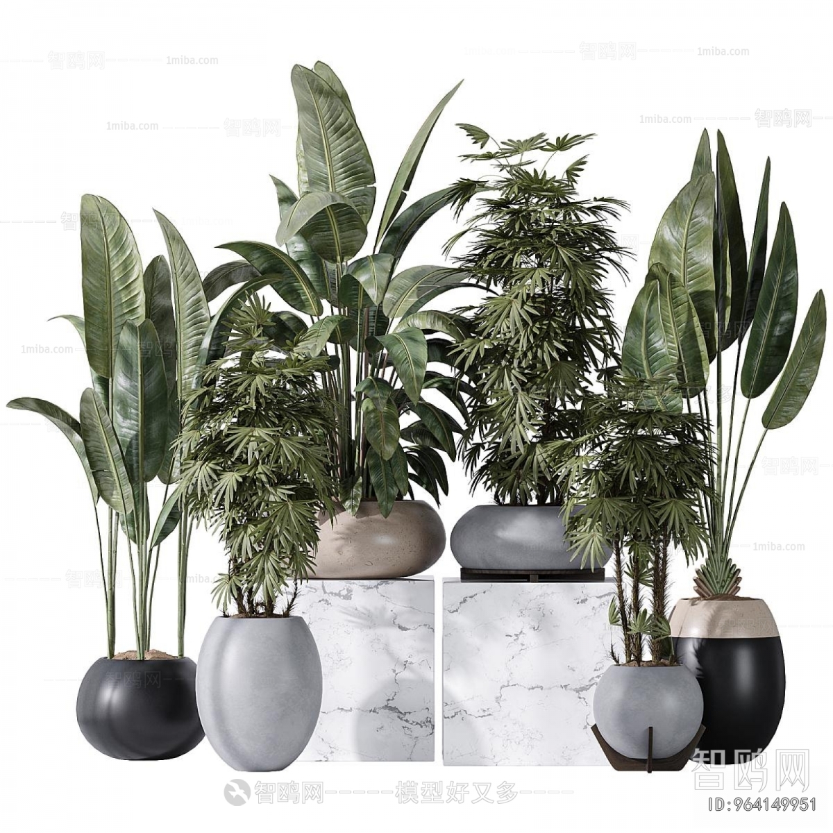 Modern Ground Green Plant Potted Plants