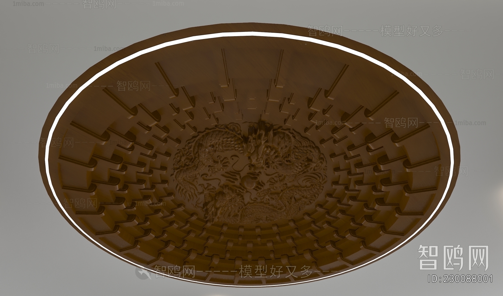 New Chinese Style Plaster Carved Top Plate